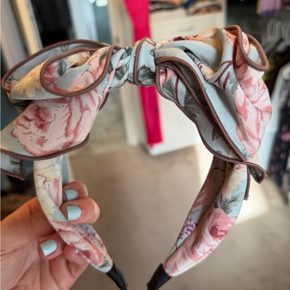MimimeLand Paris Floral Bow Headband made in Italy